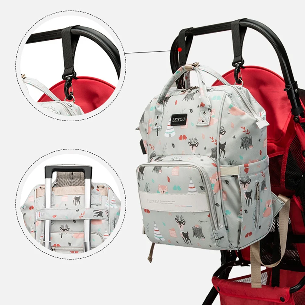 2020 Latest Multi-functional Mommy Bag Fashion Diaper Travel Backpack For Babies Nappies With Phone Charger Stroller Hooks 2020 Latest Multi-functional Mommy Bag Fashion Diaper Travel Backpack For Babies Nappies With Phone Charger Stroller Hooks