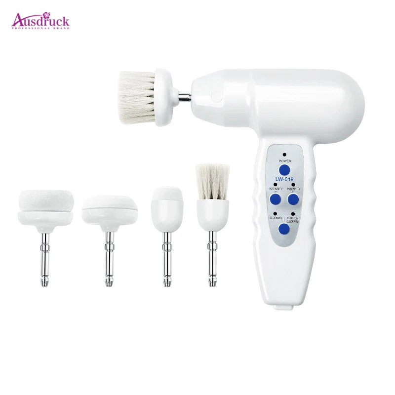 Home Use Skin Beauty Care TRASONIC MASSAGER+5in1 Electric Face Cleanser Rotary Facial Brush Cleansing Face Cleaner Scruber Brush 3