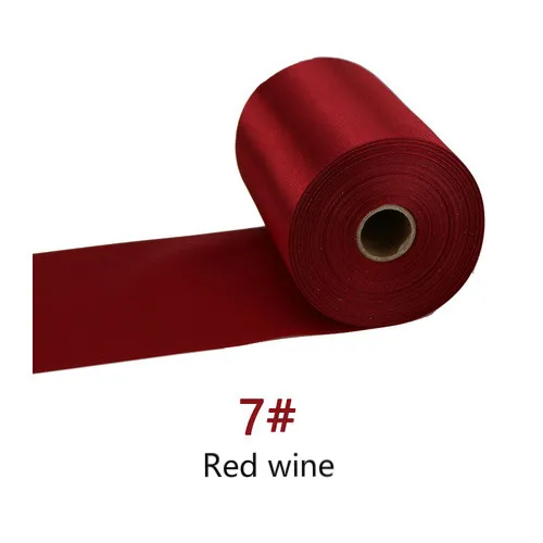 25Meters/Roll 8cm/10cm/15cm Silk Satin Ribbons DIY Wedding Chair Sashes Christmas Gift Wrapping Decoration Silk Ribbons Ruban 7-Red wine