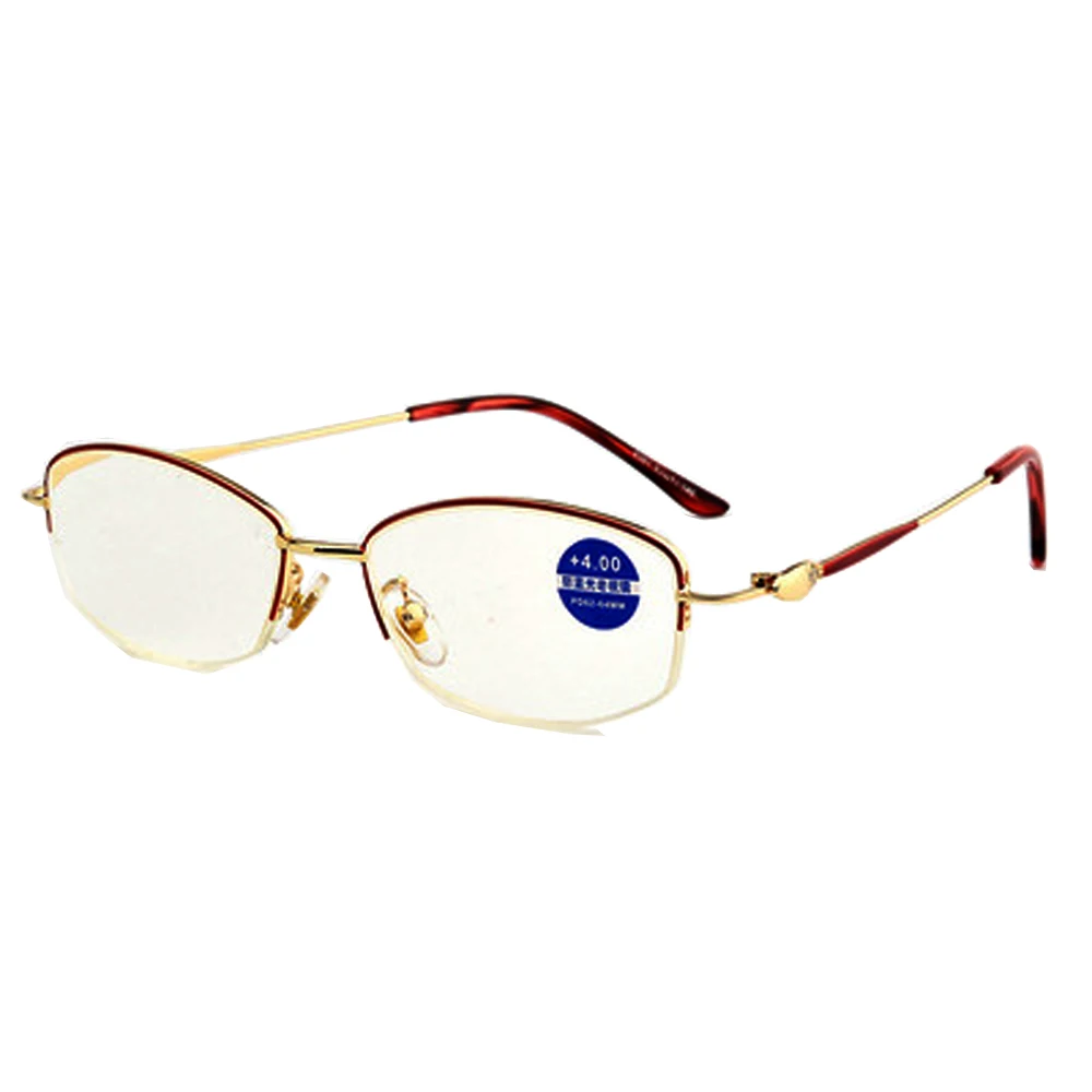 

New Metal Glasses Ladies Halfrim Frame Titanium Alloy Frame Reading Glasses Luxury Negocio for Women+1 +1.5 +2 +2.5+3 +3.5 +4