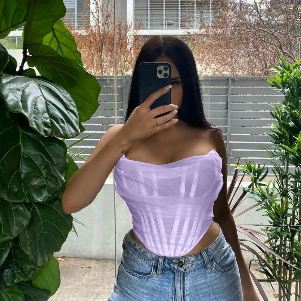 strapless corset crop top