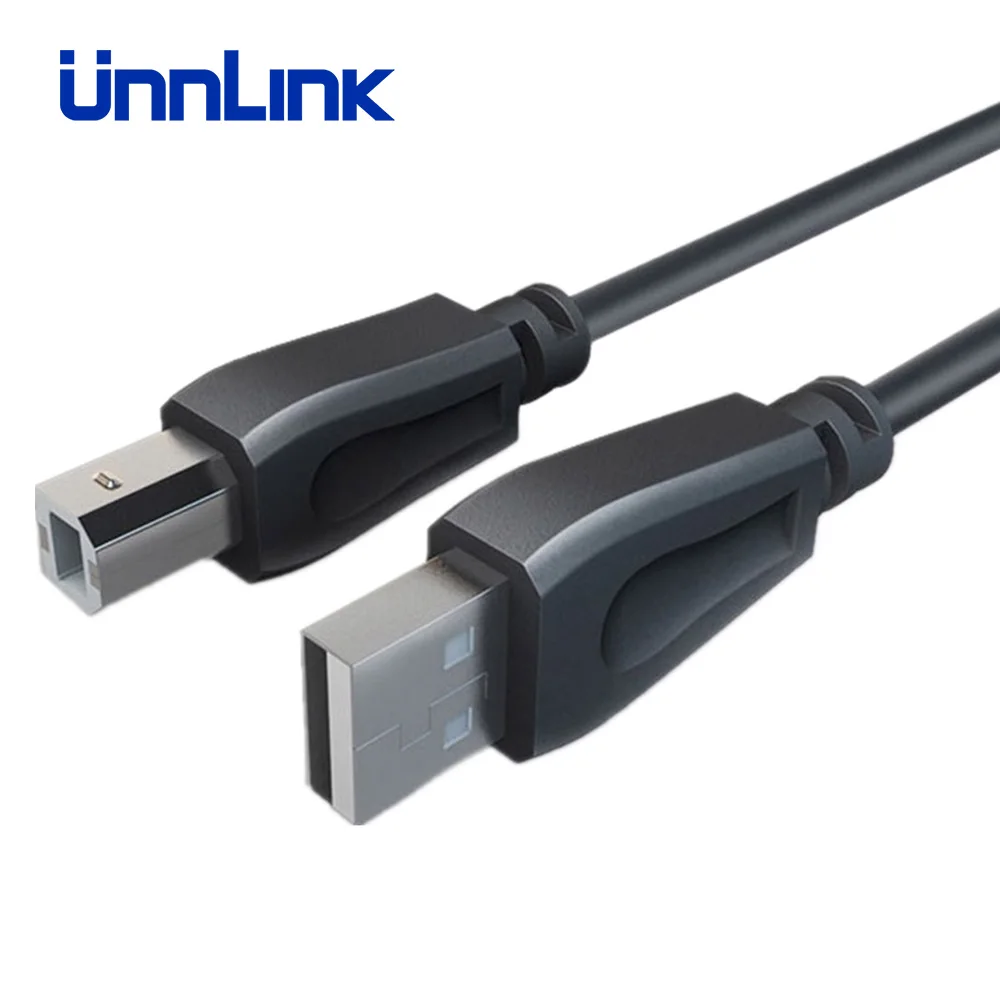 Unnlink USB 2,0 кабель для принтера тип А папа в б папа сканер Синхронизация данных зарядное устройство Шнур позолоченный кабель для принтера hp USB2.0 кабель