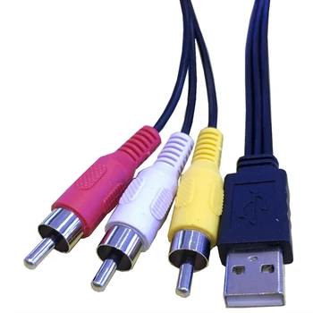 

1.5m USB A Male to 3 RCA Phono AV Cable Lead PC TV Aux Audio Video adapter