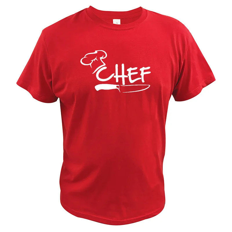 Футболка шеф-повара, забавная футболка повара, кепка, кухонный нож, одежда, высокое качество, круглый вырез, топы, хлопковая футболка для ресторана, мужская, европейский размер