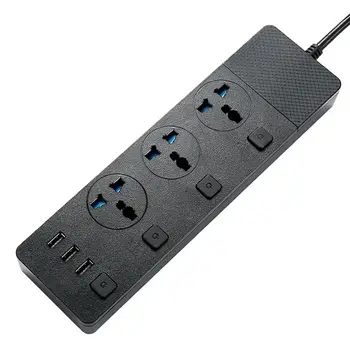 

CLAITE 2M EU/US/UK Power Strip 3 USB Multi-function Socket 3 Switch 3000W High-power Intelligent Plug For xiaomi For huawei