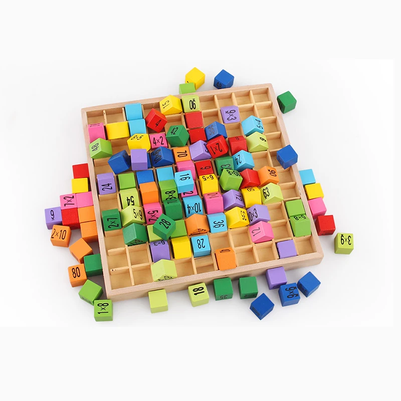 Montessori Educational Wooden Toys for Children Baby Toys 99 Multiplication Table Math Arithmetic Teaching Aids Toys for Kids