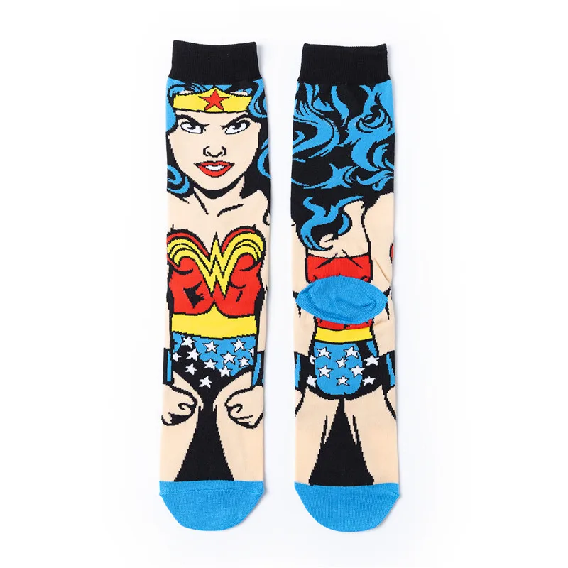 Для мужчин, носки с изображениями супергероев «Marvel» аниме в стиле «хип-хоп» с супергероем капитаном Бэтмен Веном носки Длинные носки искусства счастливые хипстер «Человек-паук»; носки Avengers - Цвет: 17
