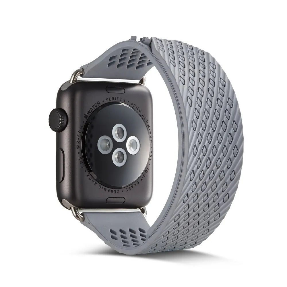 Ремешок для Apple Iwatch 4 3 2 1 силиконовый ремешок для Apple Smartwatch Одноцветный спортивный модный мужской ремешок 38 мм 40 мм 42 мм 44 мм - Цвет: E
