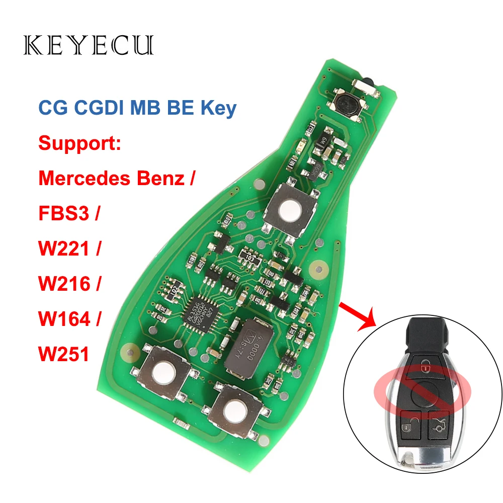 Keyecu CG CGDI MB BE Key pro 315 MHZ/433 MHZ dla CGDI MB 3 przyciski dla Benz dla W221 W216 W164 W251 (bez inteligentny klucz Shell) Keyecu CG CGDI MB BE Key pro 315 MHZ/433 MHZ dla CGDI MB 3 przyciski dla Benz dla W221 W216 W164 W251 (bez inteligentny klucz Shell)