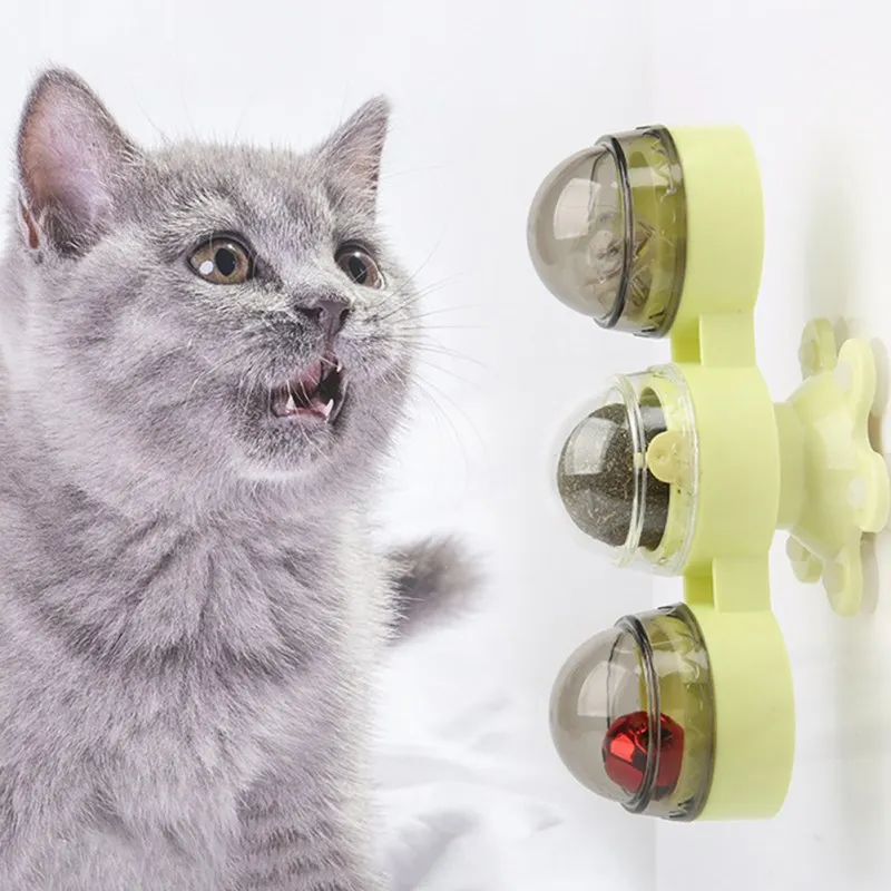 

Cat Toy Windmill Turntable Teasing Interactive Cat Toys Interactive With Catnip Cat Scratching Tickle Pet Ball Toys