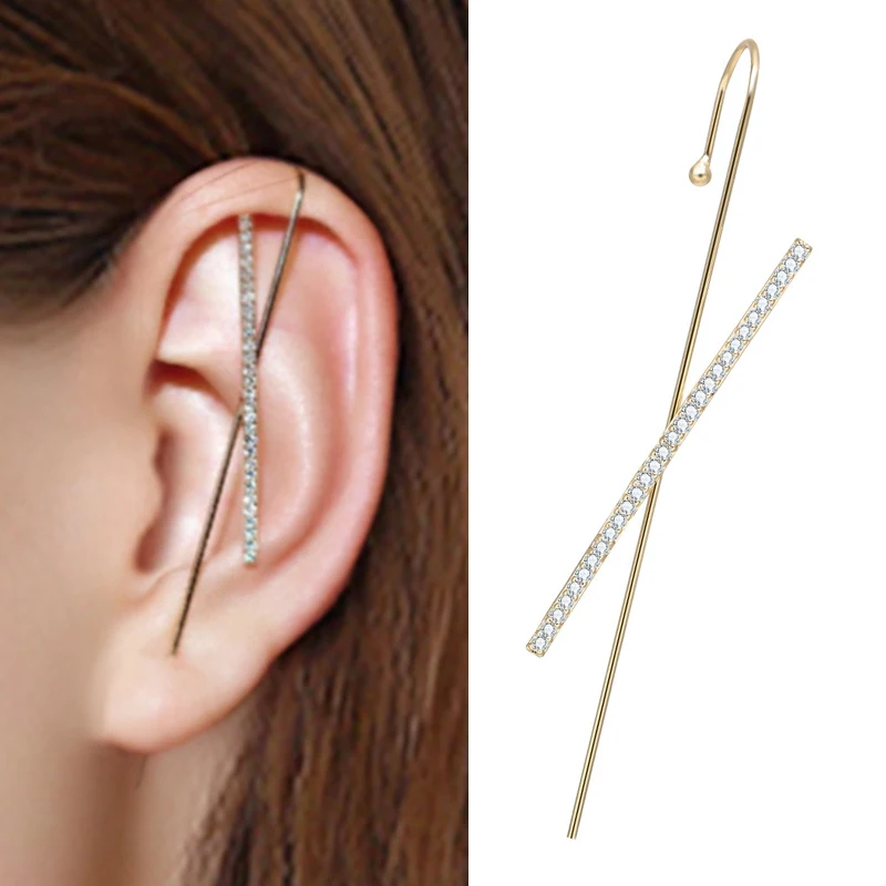 15312 Crookston Women Earrings Crystal Long Chain Bowknot Geometry Stud Ear Jewelry Gift Model ERRNGS 