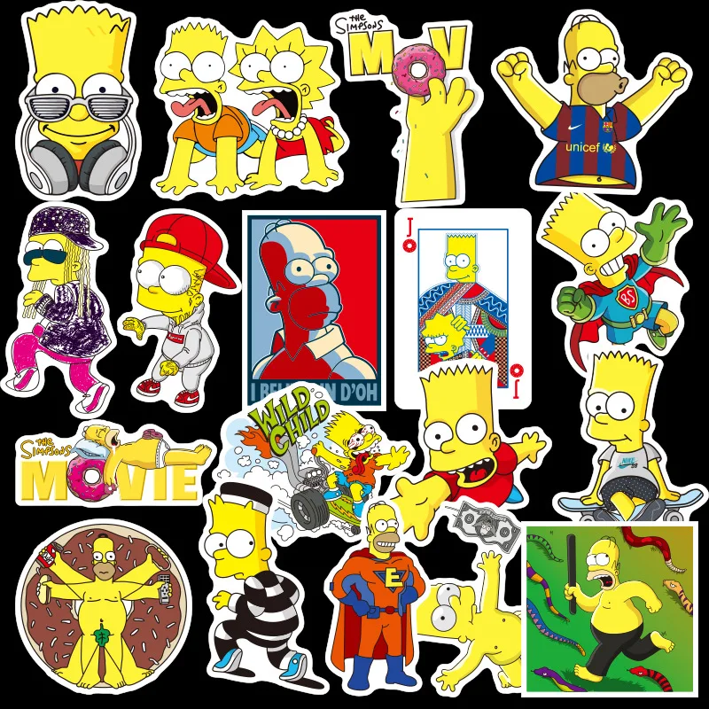 50pcs Lot Funny Anime Cartoon Simpsons Graffiti Stickers for Moto Car Suitcase Cool Laptop Stickers Skateboard 2