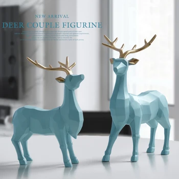 

Polyresin Figurine Decoration Animal Statue Living Room Ornaments Sculpture Creative Resin Deer Craft Gift for Home Decor Europe