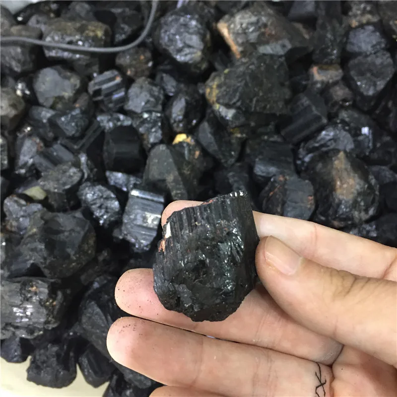 

Wholesale natural black obsidian meteorite rough stone price raw black tourmaline