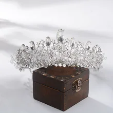 Hg797 невесты Аксессуары Европа и Америка Роскошные ручной работы Хрустальная корона невесты головной убор аксессуары для волос свадебное платье аксессуары