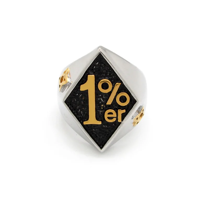Punk Cool Stainless Steel Silver & Gold Plated Biker Ring