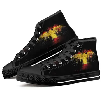 

Flaming Phenix Image Custom Male Classic Black High-top Canvas Shoes Casual Man's Shoes Vulcanized Shoes Sneakers Men Spain Flag