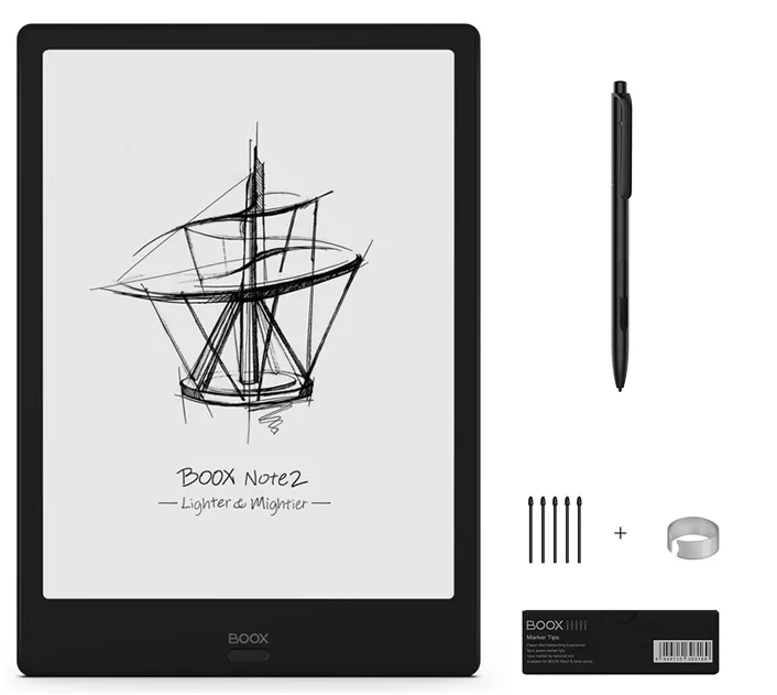 with tips BOOX Note2 ebook Reader 10," E-reader Wi-Fi e-ink гибкий сенсорный экран cta цифровой блокнот Android передний светильник электронная книга - Цвет: with tips