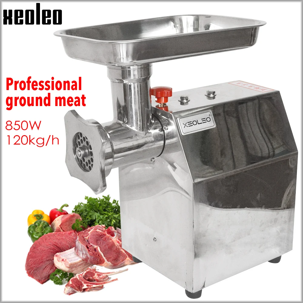 

XEOLEO 120KG/H Meat Grinder Meat Mincer Electric Sausage Stuffer Machine Kitchen Stainless Steel Shredder Commercial Meat Cutter