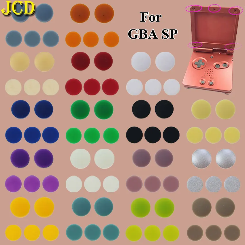 JCD Für GBA SP Ersatz Schraube Staub Stecker Abdeckung Gummi Stecker Für Gameboy Advance SP Shell Gehäuse Schock Absorbieren Kleber