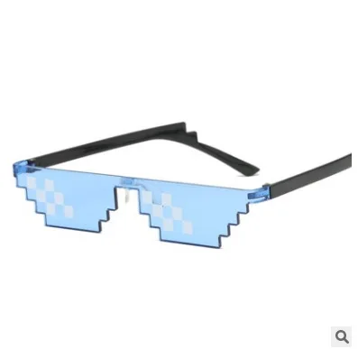 New Thug Life Mosaic Glasses Sunglasses Men Women 8 Bit Coding Pixel Trendy Cool Super Party Funny Vintage Shades Eyewear