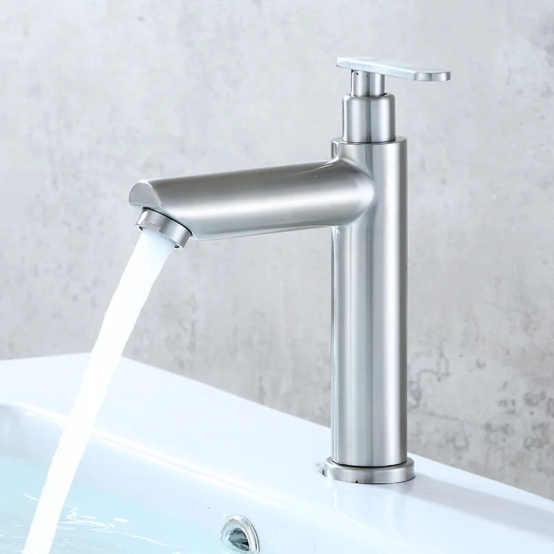 

304 Stainless Steel Cold Water Faucet Toilet Wash Basin Faucet Basin Wash Basin Glass Basin Faucet