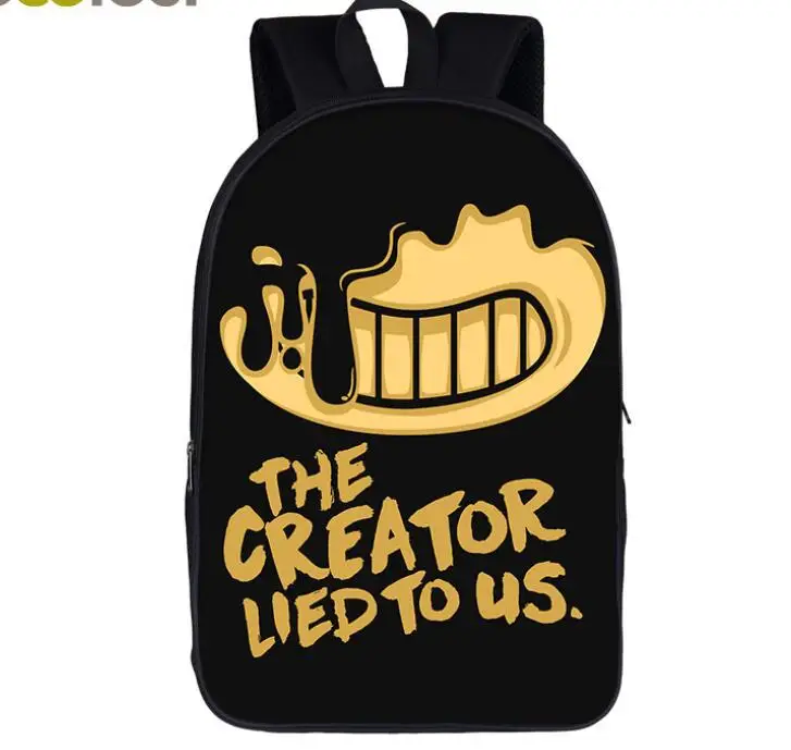 photo color Bendy and The Ink Machine, рюкзак для мальчиков и девочек, Мультяшные детские рюкзаки, известные игры, детские школьные сумки, рюкзак для книг - Цвет: photo color