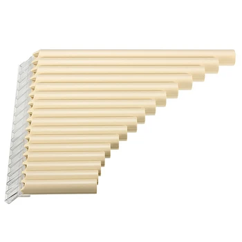 

HOT-16 Tube Eco-Friendly Resin C Tone Pan Flute Easy Learning for Woodwind Musical Instruments Lovers Beginner Ivory Yellow