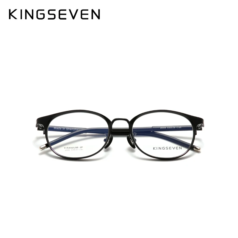 

KINGSEVEN Original 2020 Pure Titanium Glasses Frame Men Brand Designer Prescription Eyeglasses Full Optical Frames Round
