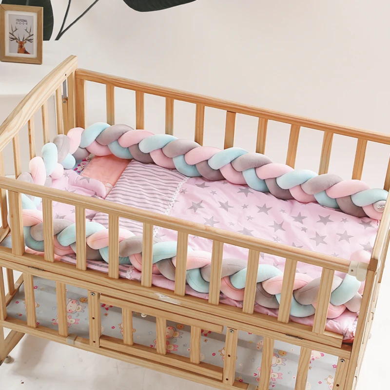 2M3M 4M, 3 узелка, мягкая детская кровать, бампер, бортики для кроватки, 3 косы для новорожденных, детская кроватка, защита, бортики, постельные принадлежности для младенцев - Цвет: 2 meters