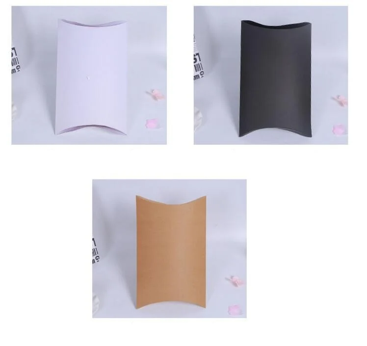 20pcs Large Paper Box White/Black/Kraft Paper Pillow Packing Box Clothes scarves Package Box Birthday Christmas Party Gift Box