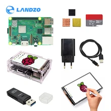 Framboise pi 3b plus mode 3.5 pouces kit de base d'écran avec étui de protection 32G TF carte et lecteur multi-cartes et dissipateur thermique