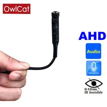 OwlCat супер мини AHD CCTV камера HD 720P Встроенный 940nm невидимый Инфракрасный IR-LED ночного видения с аудио микрофоном объектив 3,7 мм