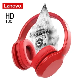 

Lenovo HD100 Wireless Headphone Bluetooth 5.0 Noise Cancelling 20H Play Time Stereo Wired Headphone With Mic for Phones
