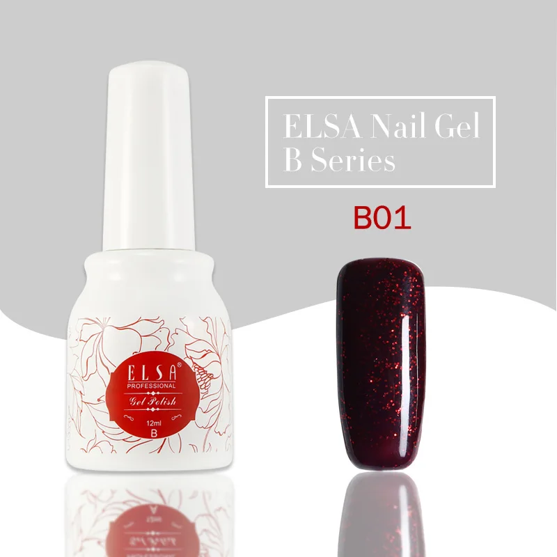 B01 Elsa набор гель-лаков UV Vernis полуперманентный праймер 12 мл поли Гель-лак серии B замачиваемый маникюрный Гель-лак для нейл-арта - Цвет: B01