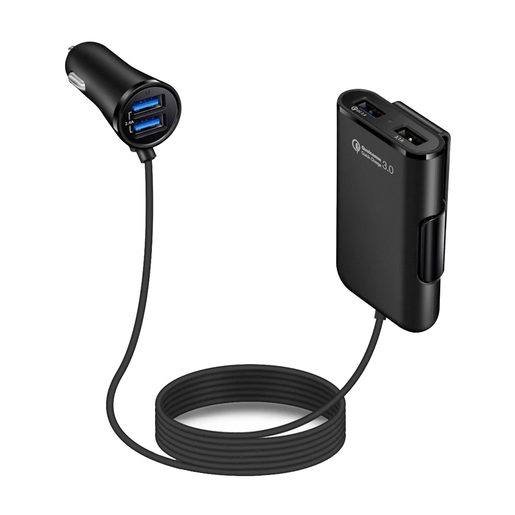 4 usb порта портативное 3,0 автоматическое быстрое зарядное устройство 4U зарядное устройство адаптер заднего сиденья авто-зарядное устройство