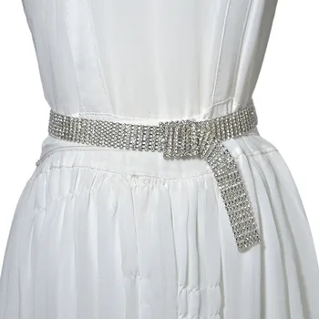 

Accessories Straps Metal Fashion Waist Belt Shiny Buckle Party Waistband Gifts Adult Casual Adjustable Crystal