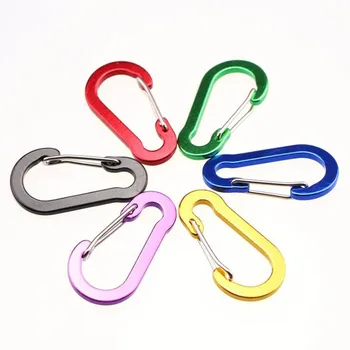 

50Pcs 100Pcs Carabiner Flat Aluminum Alloy Carabiner Camping Keychain Hook Spring Snap Buckle Outdoor Sports Accessories Travel