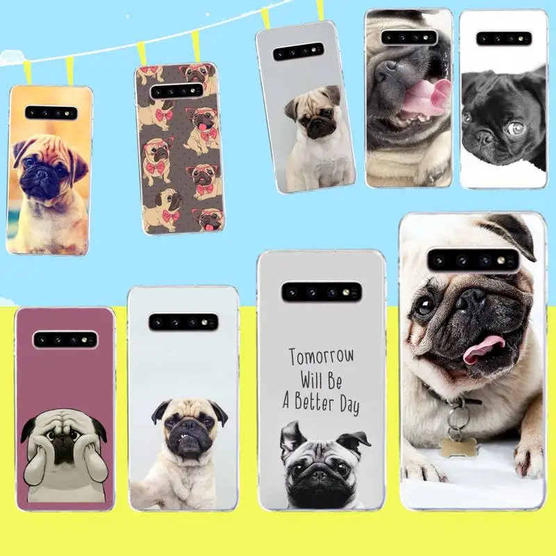 

HPCHCJHM French British Bulldogs Pugs Dog Custom Photo Soft Phone Case for Samsung S9 plus S5 S6 S7 edge S8 S10 plus