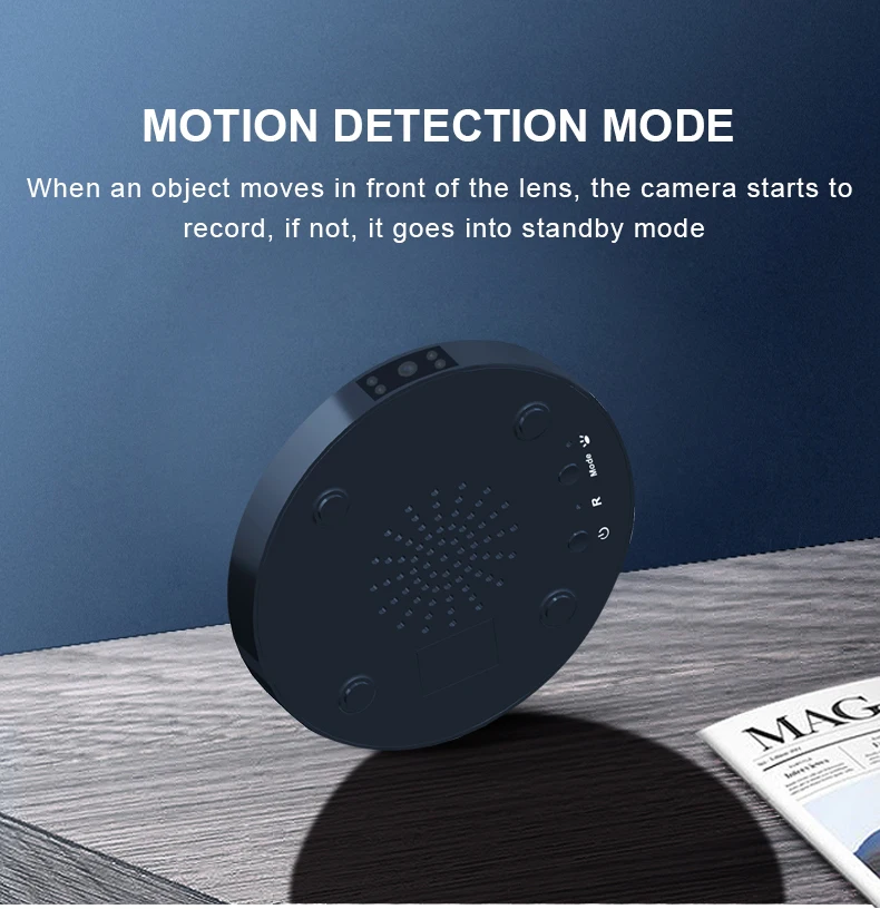 Chargeur sans fil avec caméra de détection de mouvement.
