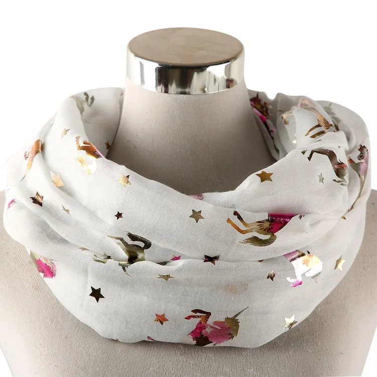 Ms speed sell through amazon Europe and the United States the new color unicorn hot silver gilding fashion scarf collar