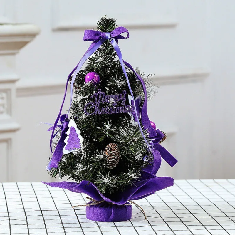 

New Year Holiday Christmas Tree Flower Mini Desktop Table Xmas Tree Decoration Party Ornament for Indoor Home Office Kids Gift