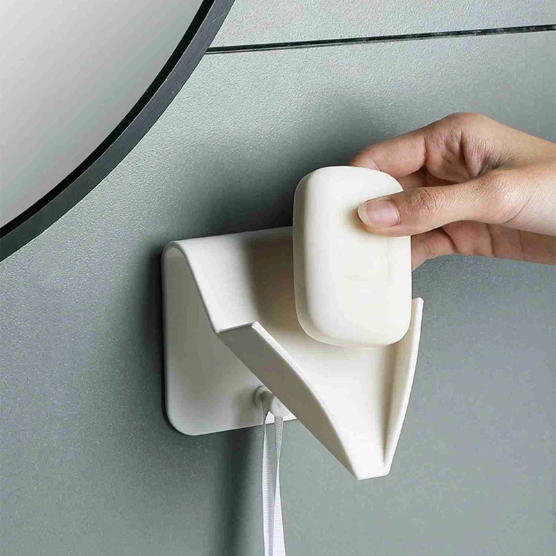 Multifunction Wall Sticky Storage Rack Shelf Hook Bathroom Shower Soap Drain Dish Plate Desk Phone Holder Anti Slip Tray Stand
