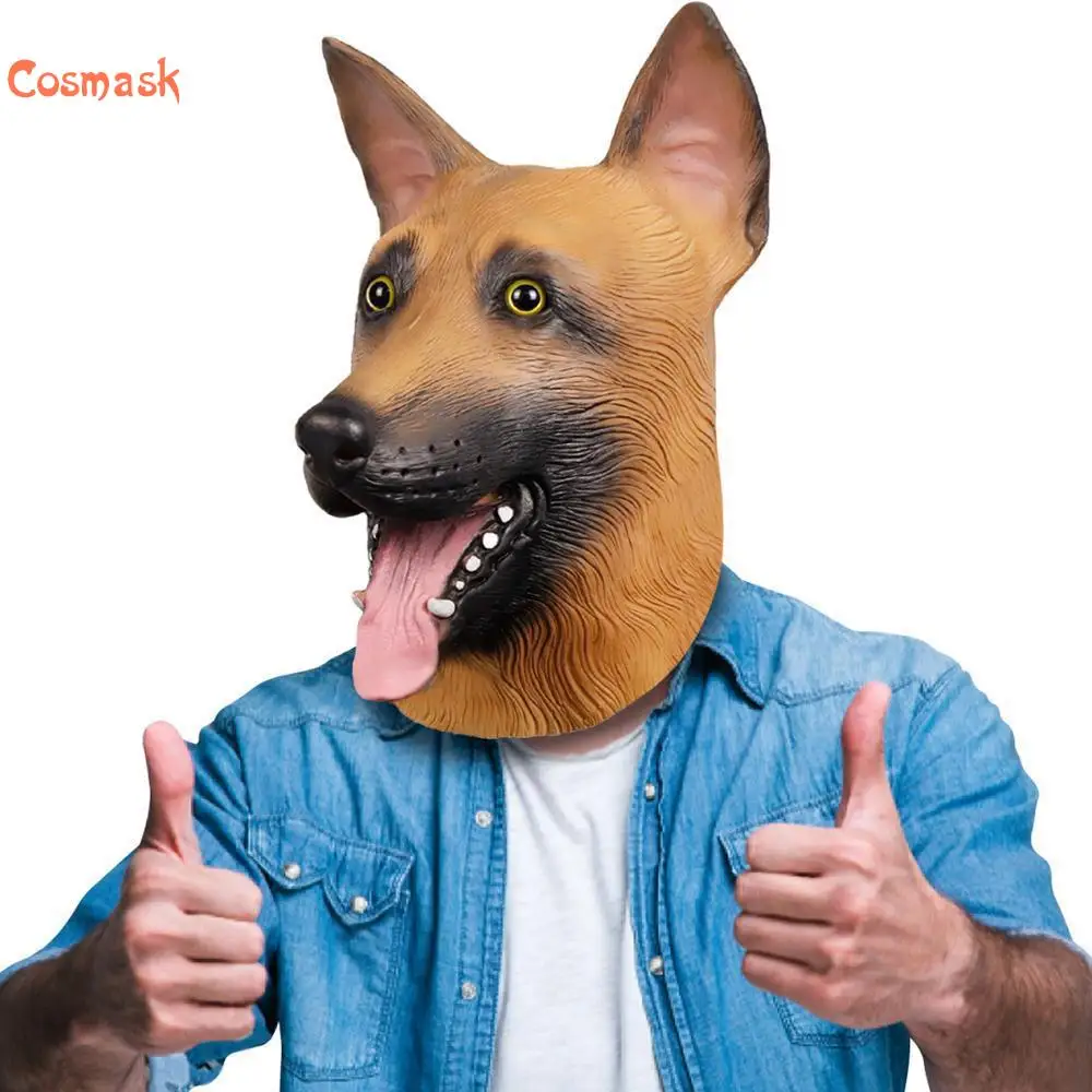 Animal Latex Tête Complète allemand Sheperd chien haute qualité fantaisie masque carnaval accessoires 