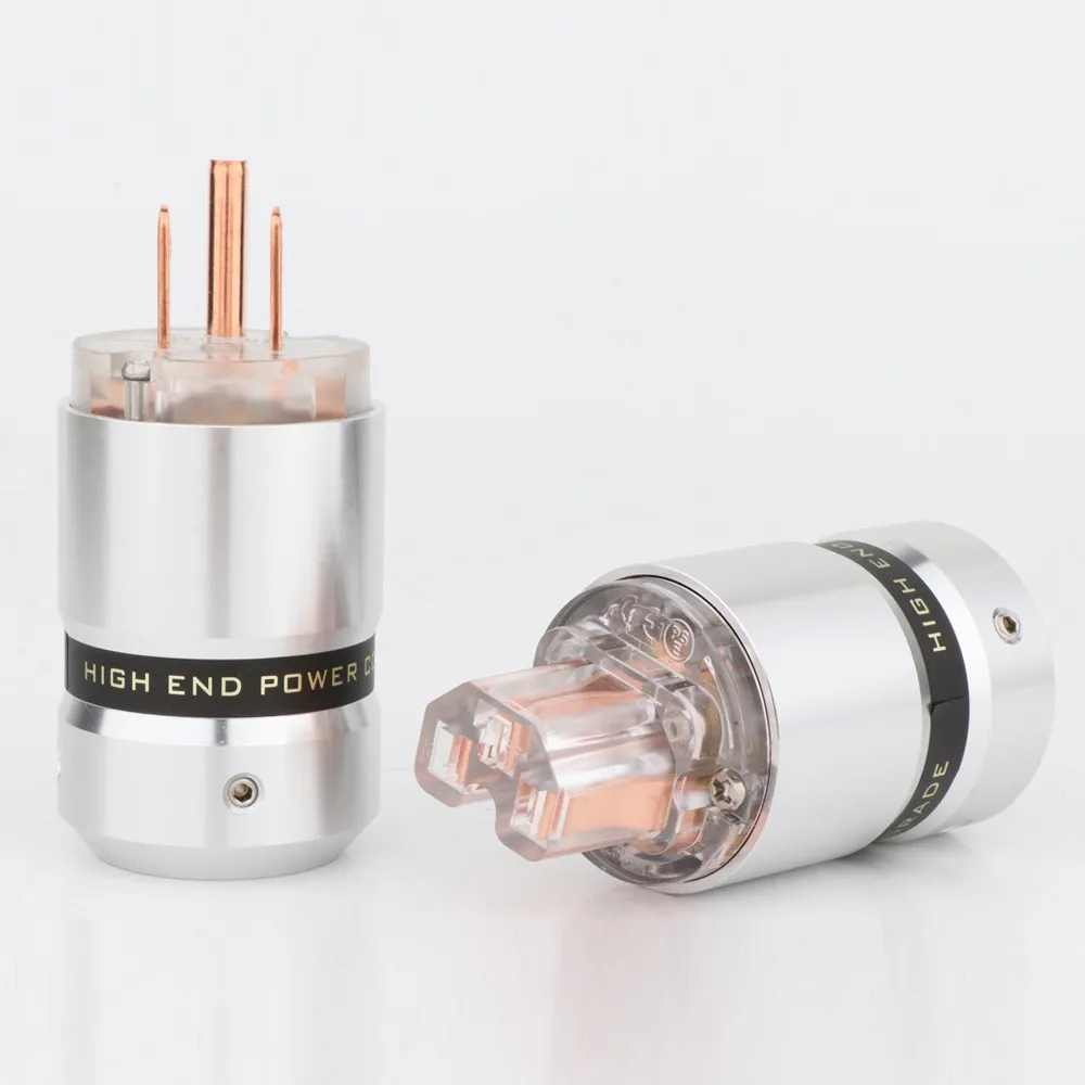 Preffair Hi End Audio P080TE Pure Copper US AC Power Plug HIFI Audio Grade Copper US plug & IEC DIY Power Cord Cable