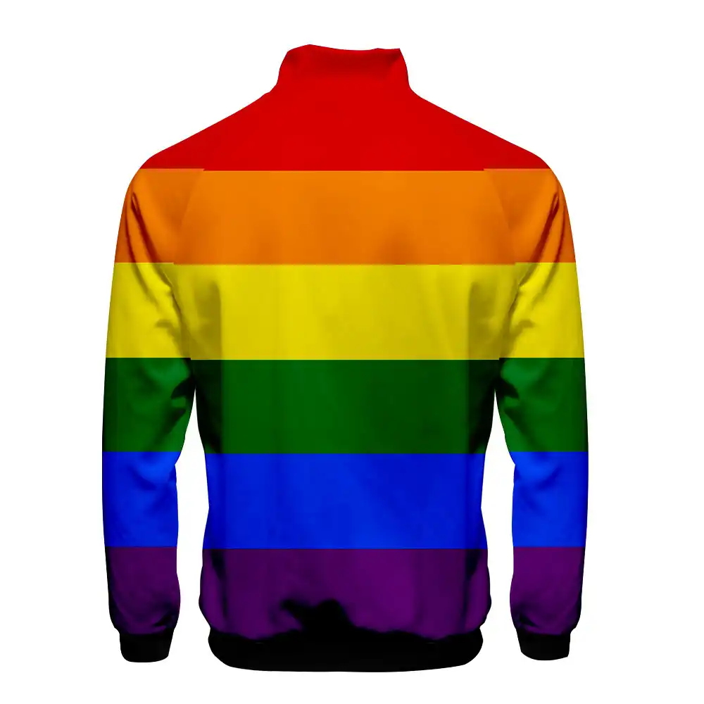 newest 3d print lgbt gay love lesbian rainbow jacket casual