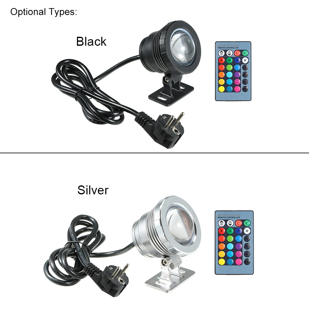 submersible led pool lights 20W RGB Led Underwater Light Waterproof IP65 Fountain Pool Ponds Aquarium Tank Lamp 16 color+ Remote controller Spot Lights underwater led strip lights