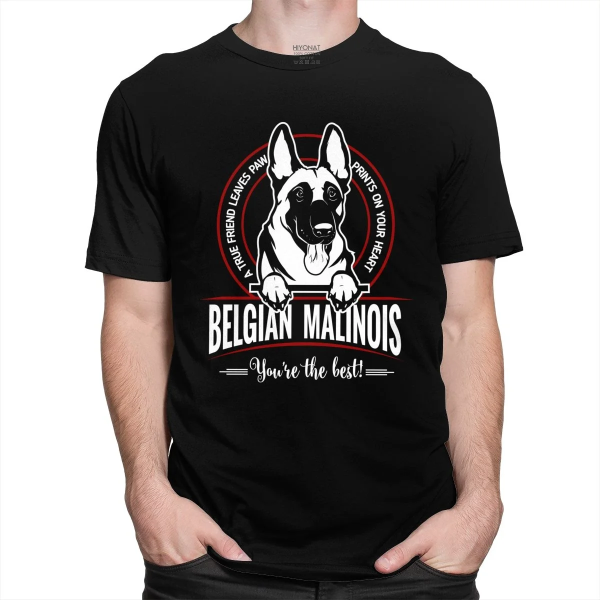 Fashion Men T Shirts Belgian Malinois Tshirt Short Sleeve Cotton Tee Top Best Friend Shepherd Dog T-shirt Clothing Gift Idea