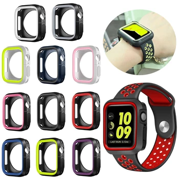 

Silicone Bumper For Apple Watch case 5 44mm 40mm iWatch case 42mm/38mm soft Protector cover Apple watch 4 3 2 1 Accessories 44