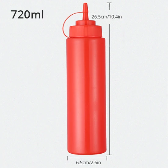 red-720ml Кухня пластиковая бутылка для суши инструмент для приправ горчица диспенсер соус масло с уксусом кетчуп соусник Кухонные гаджеты - Цвет: red-720ml